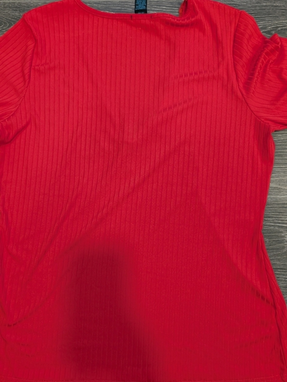 Rue21 Bright Red V-Neck Short Sleeve Lace-Trim Top